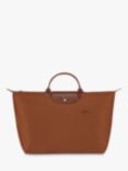 Longchamp Le Pliage Green Recycled Canvas Large Travel Bag, Cognac