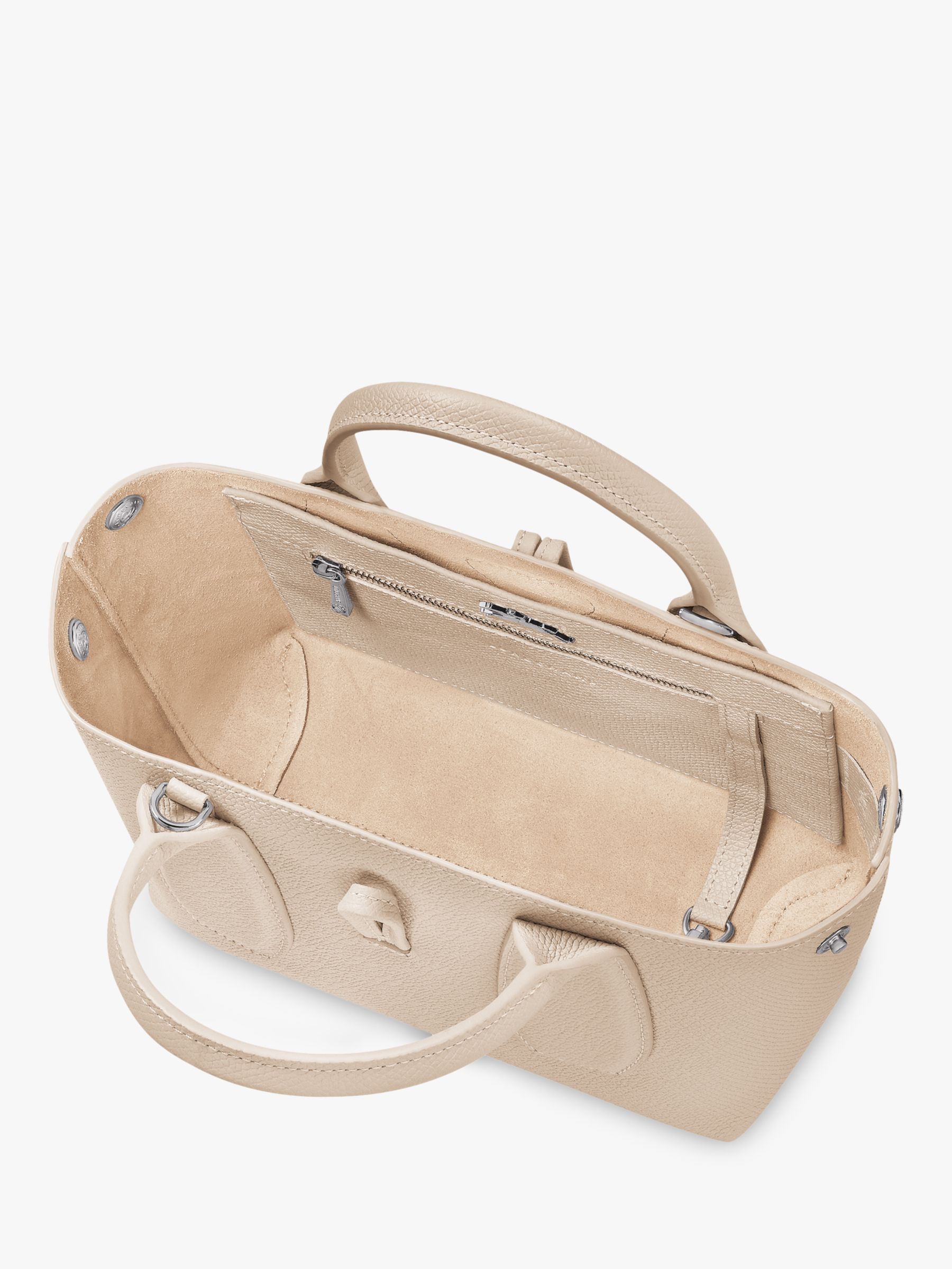 Longchamp Roseau Leather Shoulder Bag, Natural at John Lewis