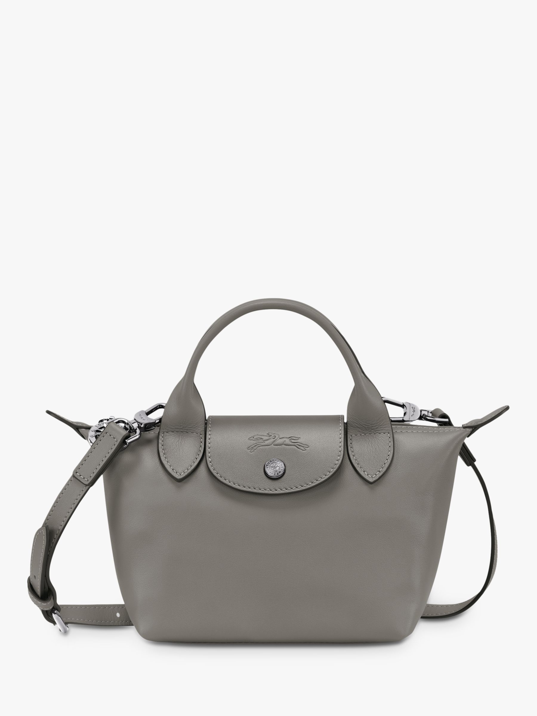 Longchamp Small Le Pliage Xtra Leather Backpack in Gray