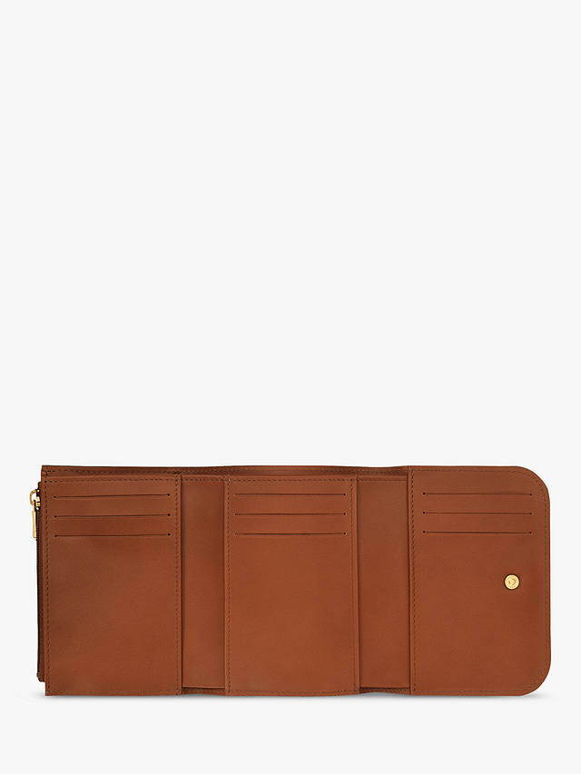 Longchamp Box-Trot Compact Leather Wallet, Cognac