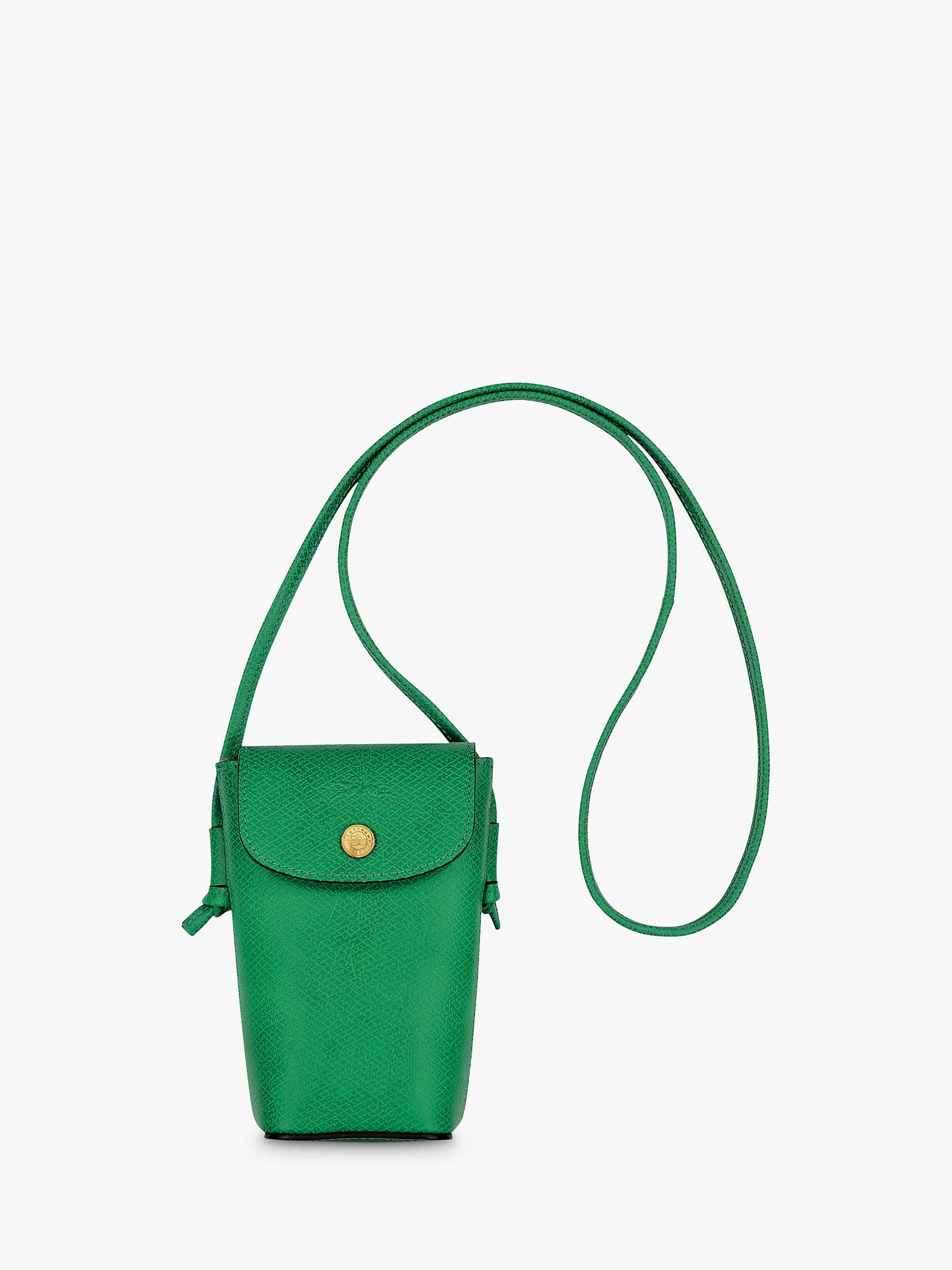 Longchamp Épure Leather Phone Pouch Bag, Green at John Lewis & Partners