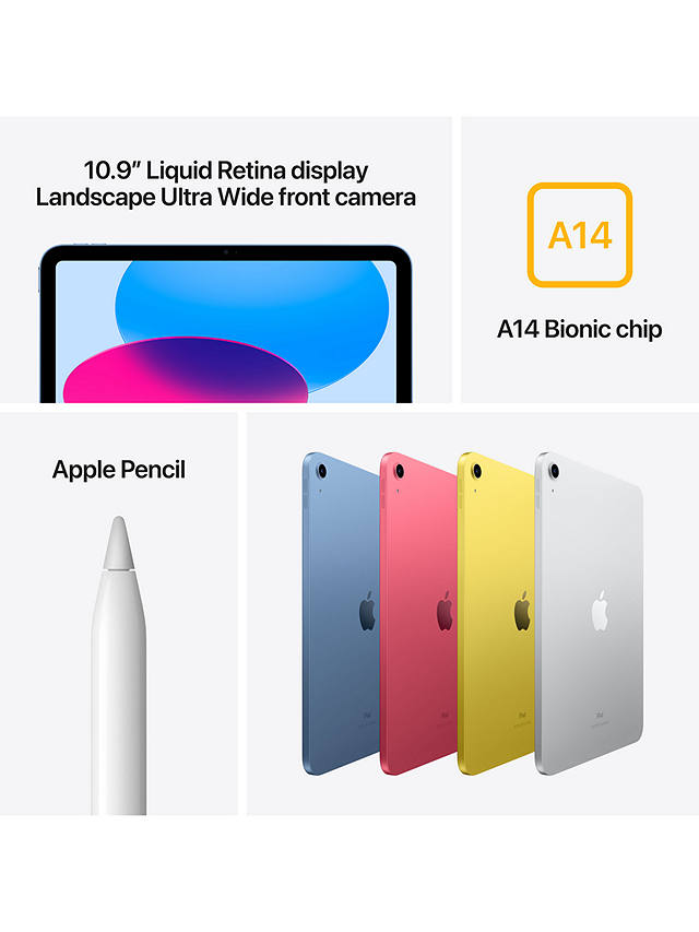 Buy 2022 Apple iPad, 10.9", A14 Bionic Processor, iPadOS, Wi-Fi, 64GB Online at johnlewis.com