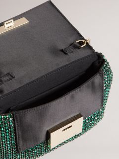 TED BAKER Mint Green Crystal/Pearl PUSHLOCK Chain Crossbody Bag