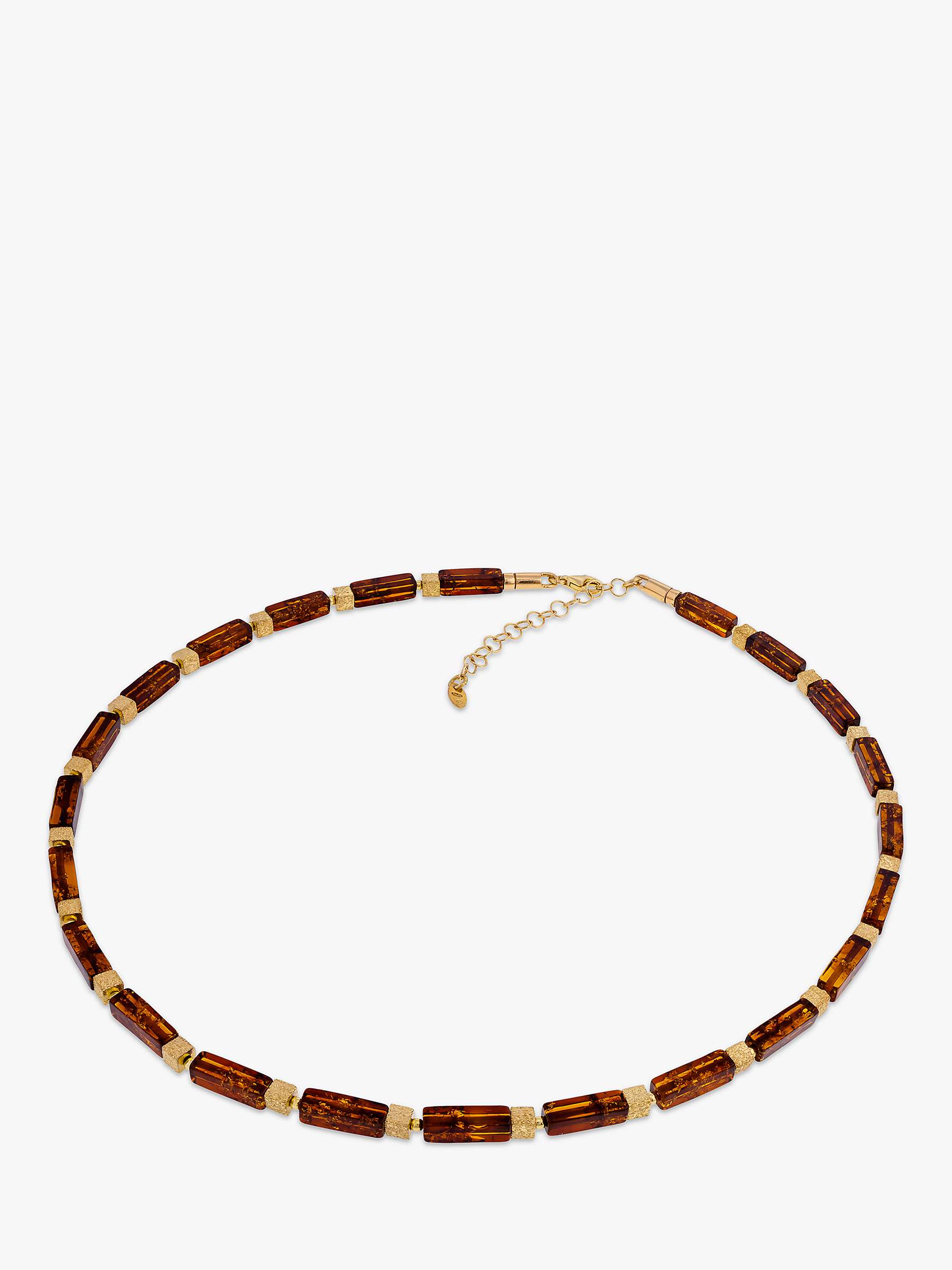 Buy Be-Jewelled Baltic Amber and Square Statement Collar Necklace, Gold/Cognac Online at johnlewis.com