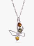Be-Jewelled Baltic Amber Pendant, Silver