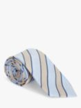 John Lewis Silk Blend Stripe Tie, Blue/Multi