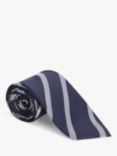 John Lewis Silk Stripe Tie, Blue Navy
