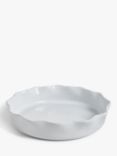 John Lewis Recycled Stoneware Round Fluted Pie Dish, 27cm, White