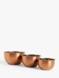 John Lewis Nesting Stainless Steel Mixing Bowls, Set of 3, Copper