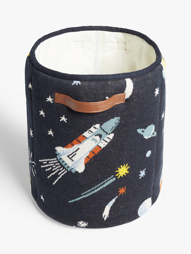 little home at John Lewis Outer Space Knit Storage Basket, Blue