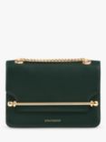 Strathberry East/West Leather Cross Body Bag, Bottle Green