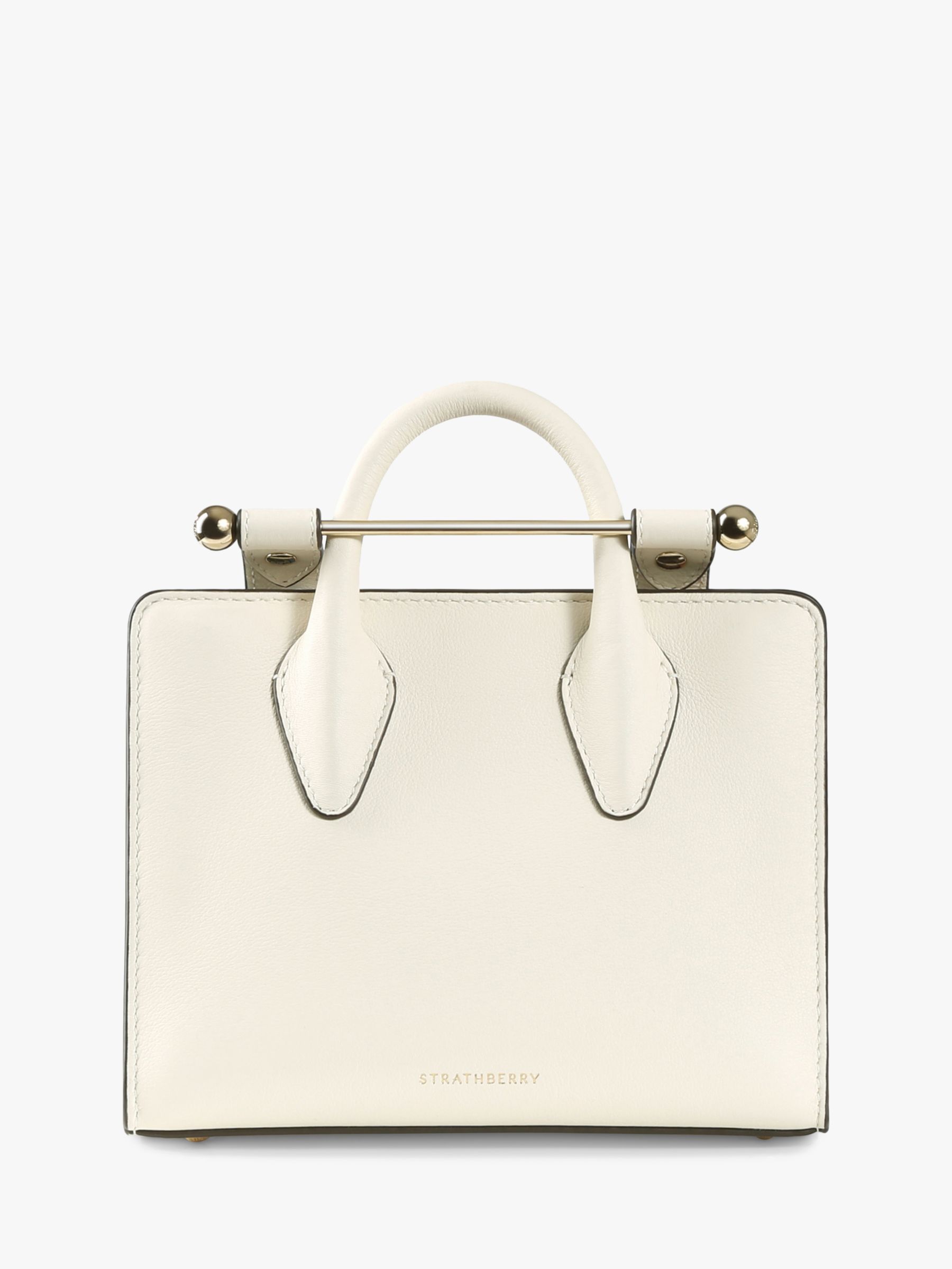 Strathberry Nano Leather Tote Bag, Vanilla at John Lewis & Partners