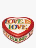 Emma Bridgewater Brighter World 'Love Is Love' Heart Biscuit Tin, Red/Multi