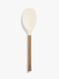 John Lewis Wood Handle Silicone Head Kitchen Spoon, Natural/White