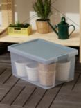 TATAY Hinge Lid Storage Box, Light Blue, 35L