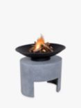 Ivyline Oval Console Steel Firepit Bowl, Grey/Black