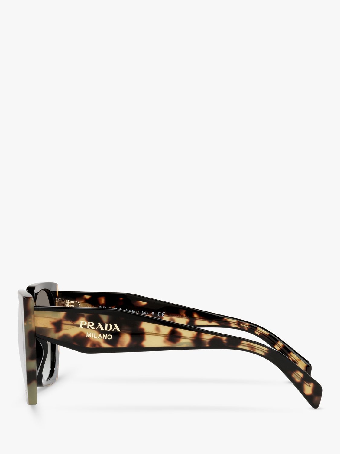 Prada PR 15WS Women's Rectangular Chunky Frame Sunglasses, Tortoise/Black Gradient