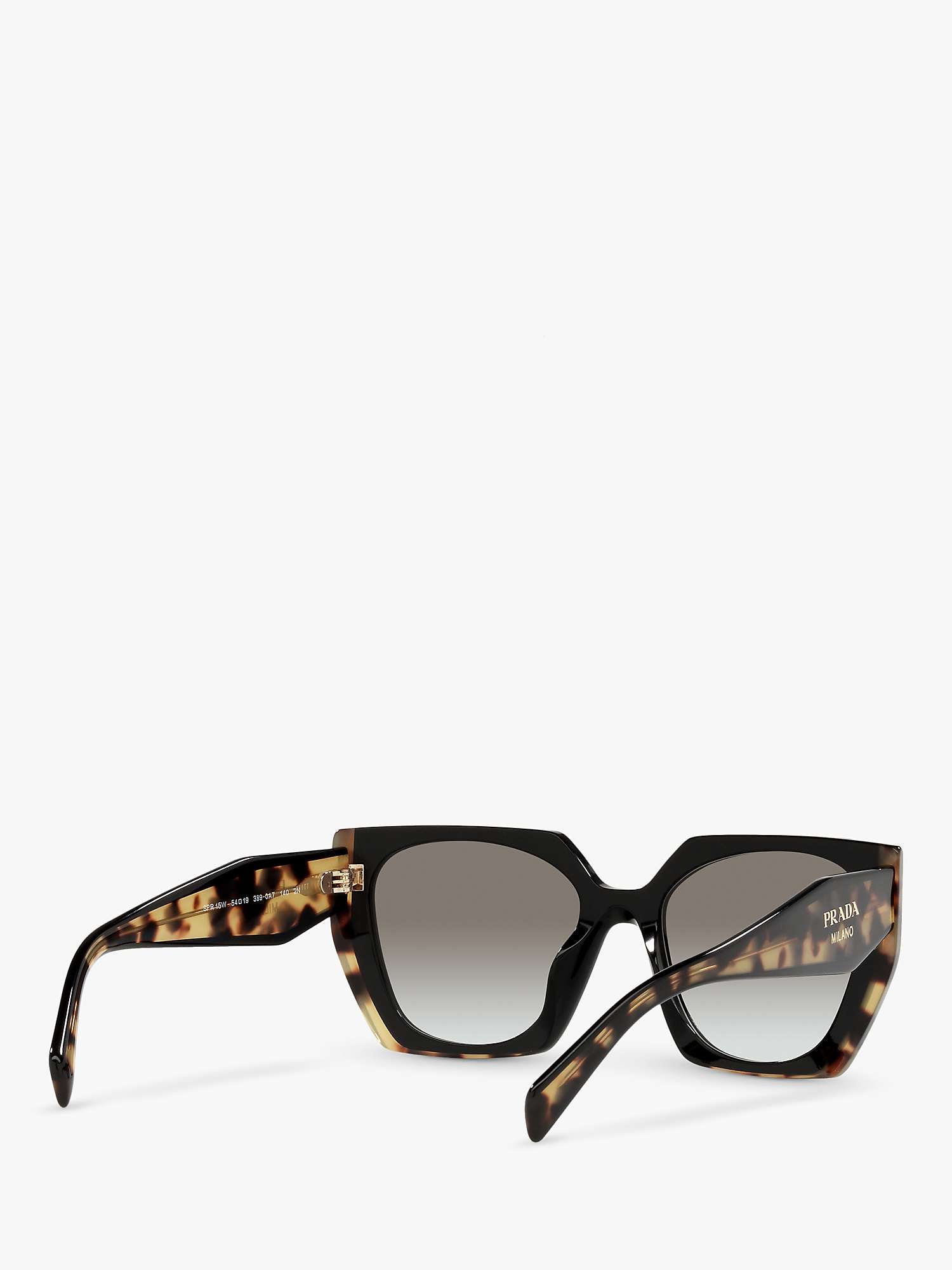 Buy Prada PR 15WS Women's Rectangular Chunky Frame Sunglasses, Tortoise/Black Gradient Online at johnlewis.com