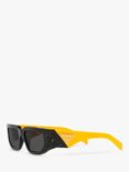 Prada PR09ZS Men's Rectangular Sunglasses, Black/Yellow