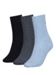 Calvin Klein Emma Roll Top Ankle Socks, Pack of 3, Blue Melange - 006