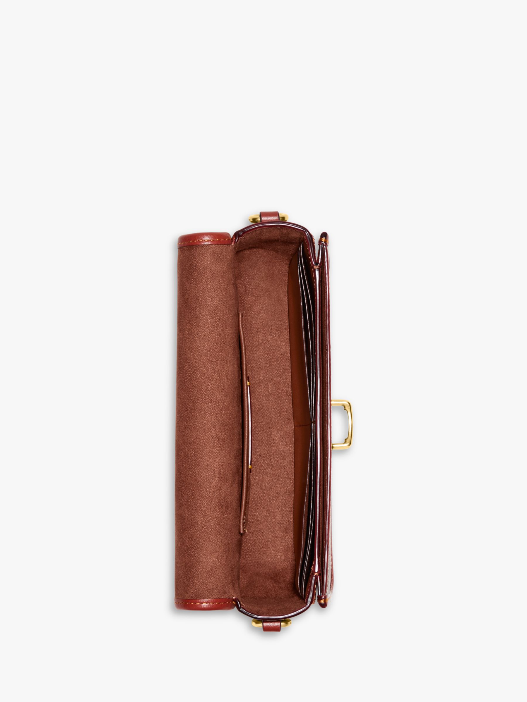 Coach Lip Signature Patent Leather Top-Handle Bag