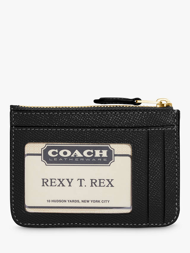 Coach Cross Grain Leather Mini ID Skinny Purse, Black