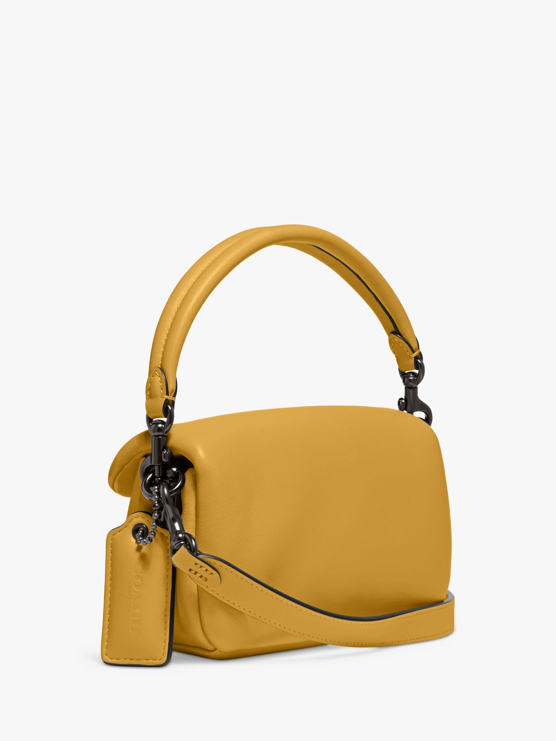 Coach Pillow Tabby 18 Leather Shoulder Bag, Yellow Gold at John Lewis &  Partners