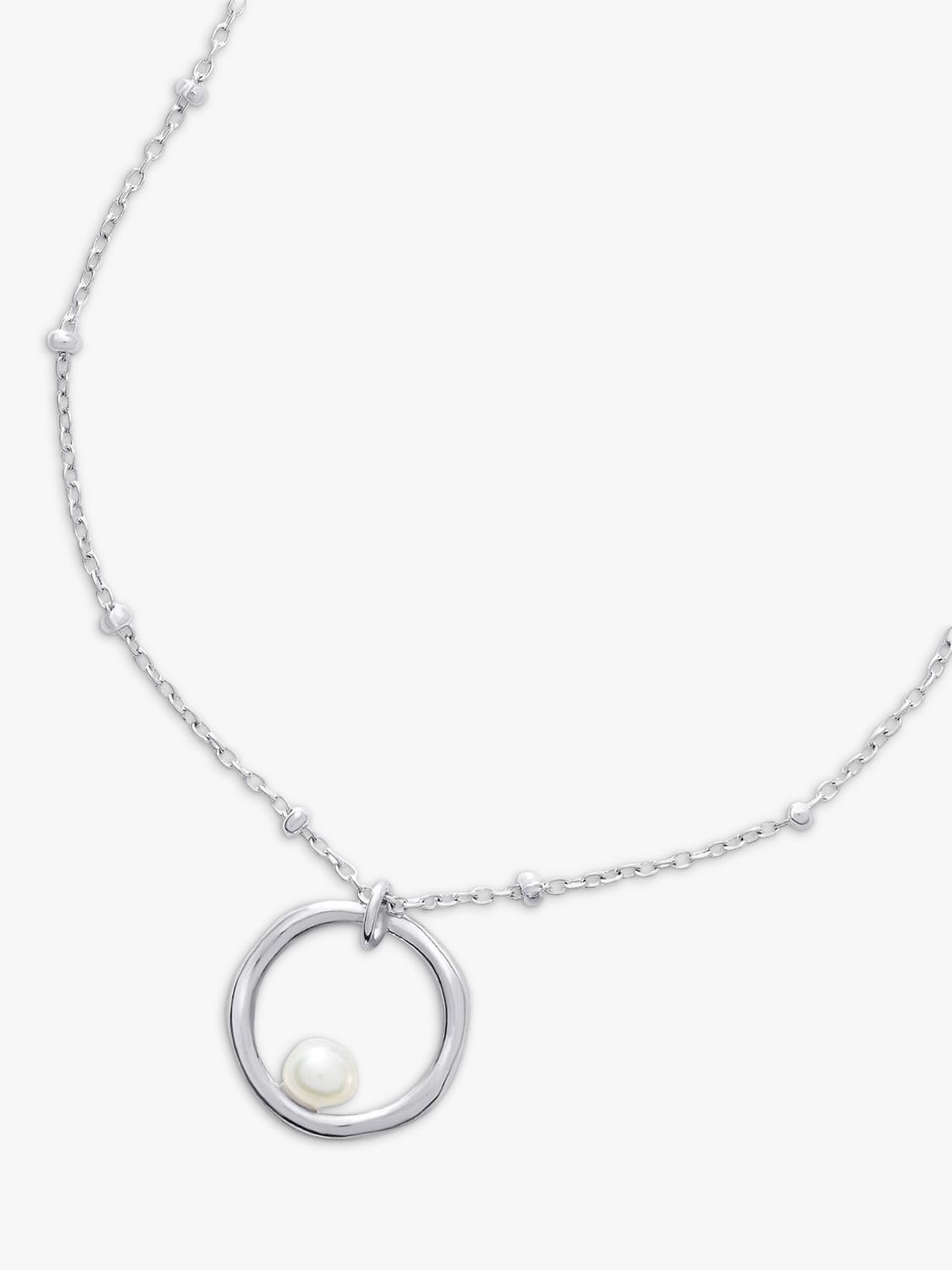 Dower & Hall Freshwater Pearl Open Circle Beaded Pendant Necklace ...