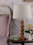 Laura Ashley Maria Wooden Table Lamp, Natural Oak