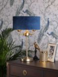 Laura Ashley Sorrento 3 Arm Table Lamp, Velvet Blue/Antique Brass