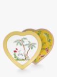 Pip Studio La Majorelle Porcelain Heart Plates, Set of 2, 24cm, Yellow