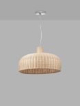 Pacific Lifestyle Caswell Rattan Dome Pendant Ceiling Light, Natural
