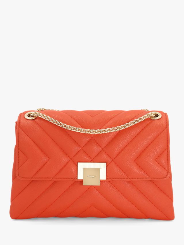 Dune Dorchester Quilted Shoulder Bag, Orange