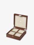 Aspinal of London Reporter Four Piece Leather Watch Box, Tobacco