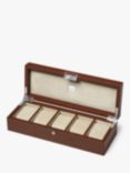 Aspinal of London Reporter Leather Five Piece Watch Jewellery Box, Tobacco