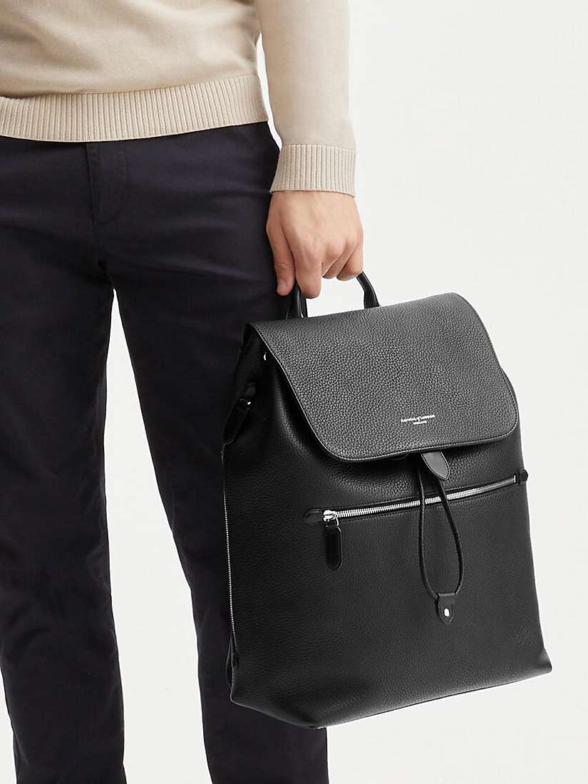 Aspinal of London Reporter Leather Backpack, Navy at John Lewis & Partners