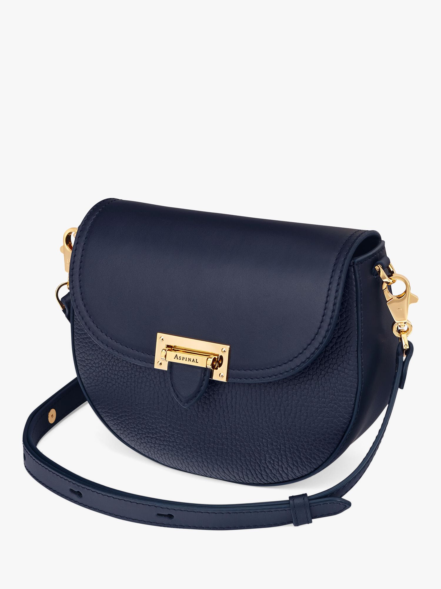 Aspinal of London Leather Portobello Saddle Bag in Black