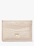 Aspinal of London Croc Leather Slim Credit Card Case, Soft Taupe