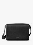 Aspinal of London Reporter Pebble Leather Messenger Bag, Black