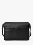 Aspinal of London Reporter Pebble Leather Messenger Bag, Black