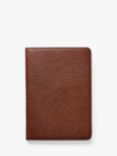 Aspinal of London Card Slots Pebble Leather Passport Cover, Tobacco