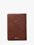 Aspinal of London Card Slots Pebble Leather Passport Cover, Tobacco