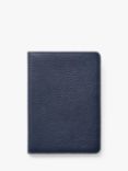 Aspinal of London Card Slots Pebble Leather Passport Cover, Navy