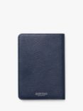 Aspinal of London Card Slots Pebble Leather Passport Cover, Navy