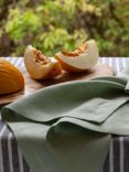 Piglet in Bed Plain Linen Napkins, Set of 4, Sage Green