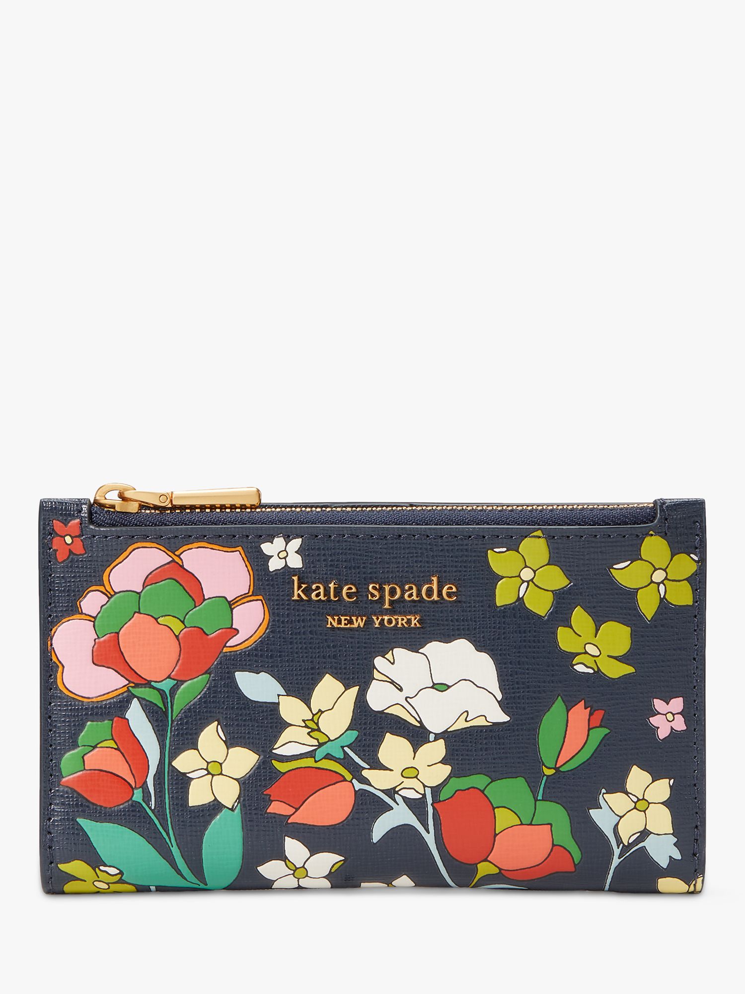 kate spade new york Morgan Flower Bed Embossed Small Slim Bifold Wallet at  John Lewis & Partners