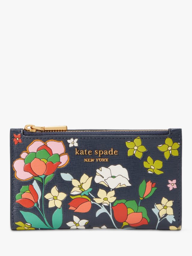 kate spade new york Morgan Flower Bed Embossed Small Slim Bifold