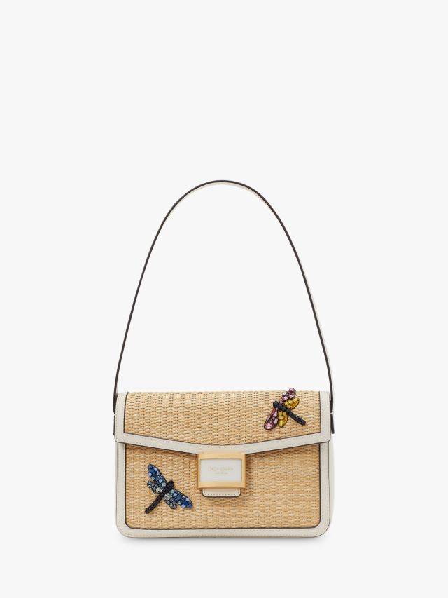 Kate spade white straw on sale bag