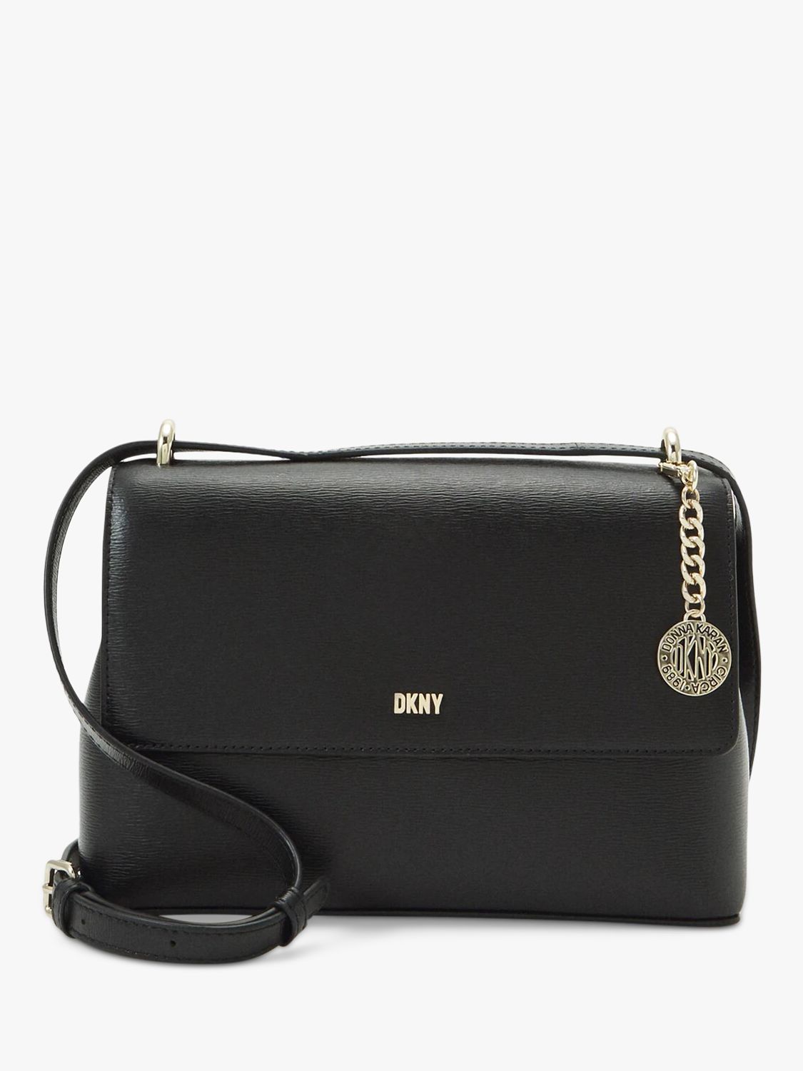 DKNY Bryant Leather Dome Satchel in Black
