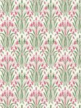 John Lewis Violet Cotton Lawn Heritage Fabric, Green/Pink